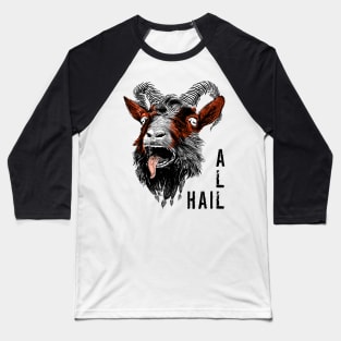 All Hail Satanic Goat Baseball T-Shirt